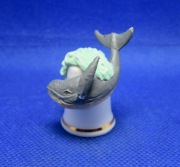 Naparstek Kolekcjonerski Porcelanowy Sterling Wieloryb 