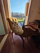 Unikatowy szezlong w stylu neoklasycystycznym / empire z szufladą i półką