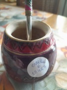 Matero yerba mate ceramiczne bombilla boho vintage etno