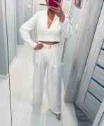 Garnitur Lulumary ecru r. S szerokie spodnie