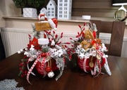 DWA STROIK świąteczne w KUBKU ozdoba BOŻONARODZENIOWA dekoracja na stół