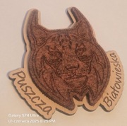 DUŻY Magnes drewniany na lodówkę RYŚ Puszcza Białowieska Białowieża(16) 