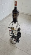 Ozdobny stojak na wino 6 butelek metalowy 