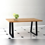 Stół industrialny z litym blatem drewnianym - loft