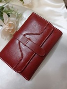 Damski portfel - Naturalna skóra-  Burgund