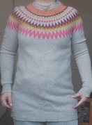 Kew 159 wełniany sweter damski szary 100% wełna norweski wzór M 38 okazja