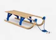 Sanie składane Kuxa Count Blue z Decathlon – drewniane, dla dzieci