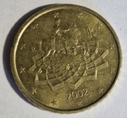 Moneta 50 Euro centów Włoska Rzadka 