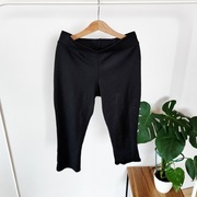 Legginsy fitness Domyos 40 L czarne rybaczki sportowe do ćwiczeń 