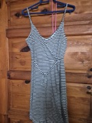 Sukienka w paski czarno białe na ramiączkach XS H&M 