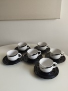 Zestaw 6 filiżanek czarno-białych Tułowice 