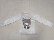 Szara pluszowa bluza kot kotek Next 146 jak nowa