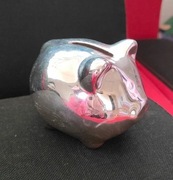 Świnka skarbonka lustrzana pudrowy róż