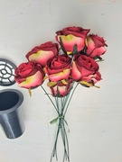 Kwiaty wiązanka bukiet stroik róża 6 szt cmentarz na grób wazon gratis