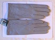 Rękawiczki damskie z jagnięcej skóry. Popielate