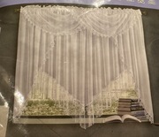Gotowa nowa firanka woal gipiura koronka na taśmie marszczącej 400/180