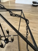 Żyrandol kuty, czarny 2sztuki