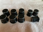 GRUNDIG RECEIVER R45 SUPER HIFI - Gałki ozdobne czarne /Komplet 9 szt./