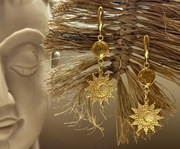 Kolczyki Bali z cytrynem (złocone srebro AG 925)