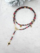 Turmalin, granat, rubin (synt.), hematyt, stal - UNIKAT