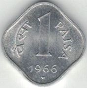 Indie 1 pajsa paisa 1966 H - 17 mm - Hajdarabad - nr 2