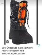 Buty Śniegowce męskie zimowe robocze ocieplane REIS BSNOWr.42,wkł.26,5 cm