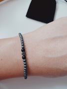 Bransoletka minimalistyczna krzyżyk HEMATYT kamień