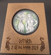 Valkyries: Ostara kolorowana 2 uncje Srebra 2023 Ultra High Relief