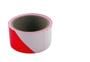 Taśma ostrzegawcza samoprzylepna 48mm, 33m, biało-czerwona taśma klejąca