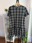 Sukienka w kratkę plus size falbany preppy casual