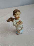 Stara figurka - aniołek ze świeczką - wysokość 8,7 cm