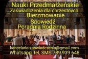 Od ręki Nauki Przedmałżeńskie, bierzmowanie, zaświadczenia dla chrzestnych 