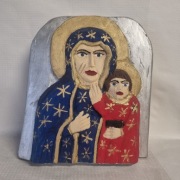 rzeźba ludowa/płaskorzeźba MATKA BOSKA - Józef SŁONINA - 28 cm