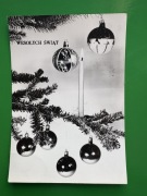 Pocztówki PRL święta motyw choinki