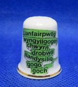 Naparstek Kolekcjonerski Porcelanowy Najdłuższa miejscowość w Walii 