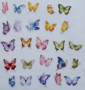 49szt naklejek kolorowe motyle scrapbooking