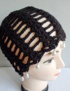 WIOSENNY HIT ażurowa czapka  BOHO na szydełku