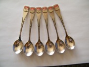 6 łyżeczek z herbem Krakowa Hefra z PRLu