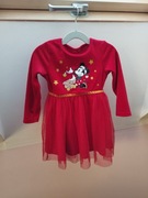 Czerwona sukienka dla dziewczynki- święta, Mikołaj rozmiar 86 