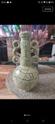 Piękny wazon ceramiczny  zielony PRL