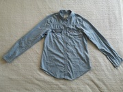 Niebieska elegancka bawełniana koszula jak jeansowa Hollister 36