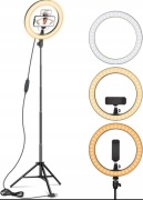 Lampa pierścieniowa do selfie wideo  LED 25cm statyw 160cm AIXPI