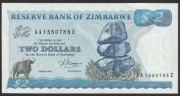 Zimbabwe 2 dolary 1983 - bawół - AA