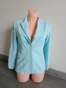 Marynarka lazurowa, zielona, morska, długi rękaw, 3/4 rękaw, w kwiatki