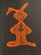 Duży zajączek szydełkowy , ozdoba wielkanocna