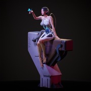 Figurka druk 3D żywica 12K " Android S-VI  - F1128 " - 150 mm