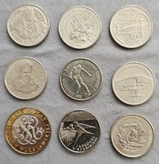 Zestaw 9 monet okolicznościowych nominały 20000 zł