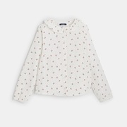 biała koszula z gazy bawełnianej w wisienki bluzka Okaidi 12 lat 152