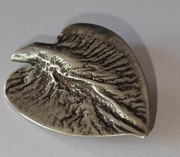 Stara broszka Srebrny Liść. Warmet Agat Kłodzko.