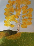 Obraz - Brzoza na wzgórzu